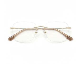 Ultra Light Titanium Frameless Optical Glasses - 8g Retro Prescription Frame