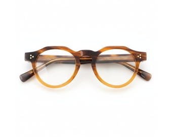 Occhiali da vista grandi e rotondi Anglo American Eyewear 116 in acetato tartarugato scuro, misure 50 mm e 55 mm, AA 116 TO (B20) - Italia
