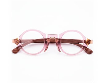 Lunettes Rondes En Bois Homme/Femme – Vintage, Léger, Ergonomique – Optique, Unisexe