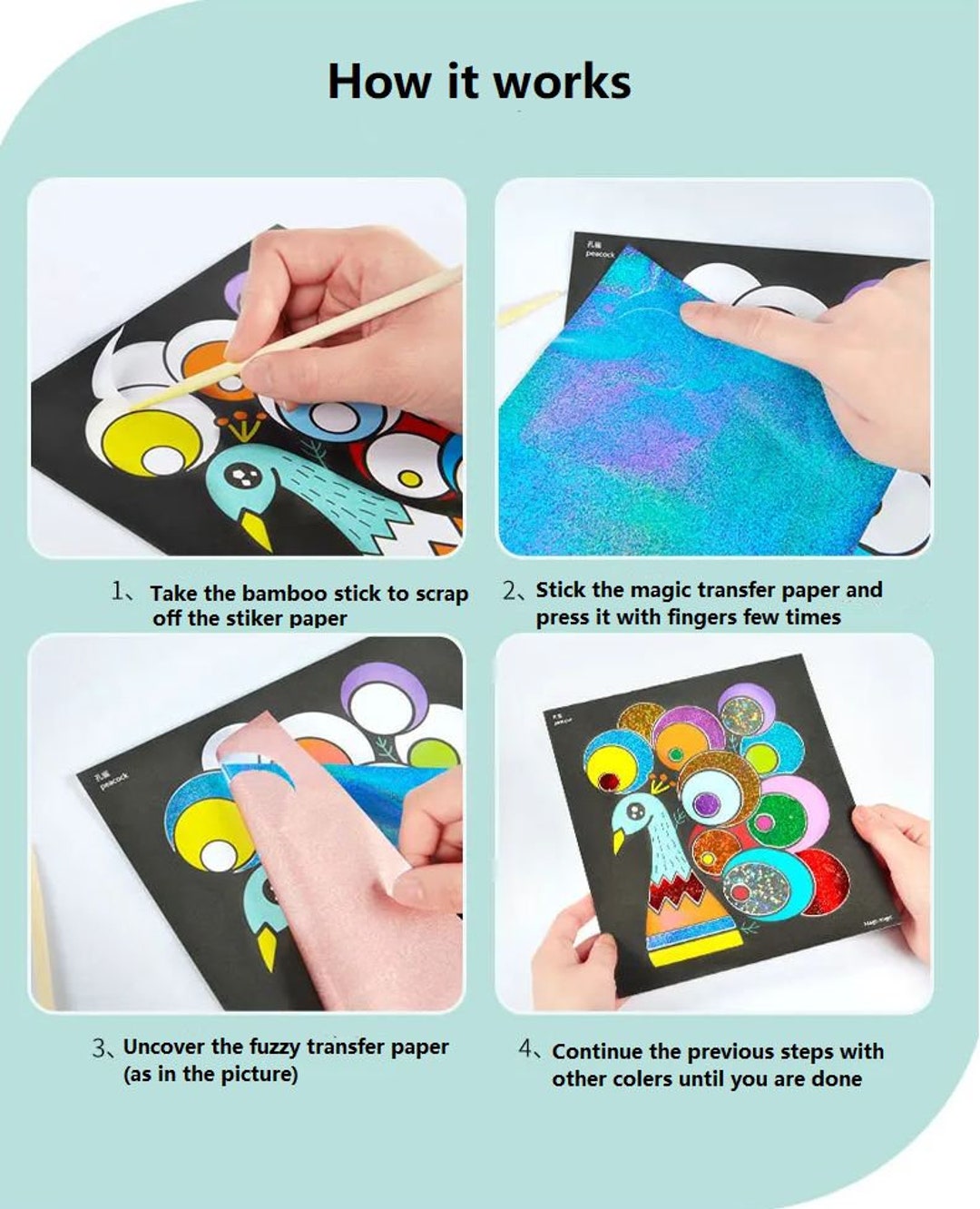 DIY Cartoon Magical Transfer Painting Crafts for Kids Arts and - Etsy