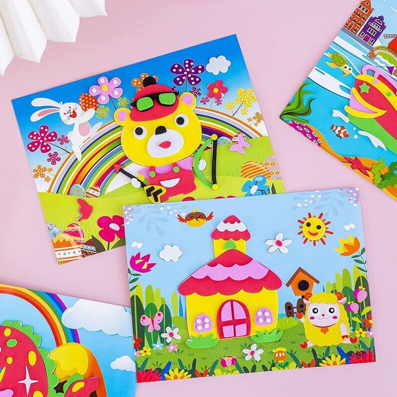 3D EVA Foam Stickers Puzzle Game DIY Cartoon Animal Learning Education ...