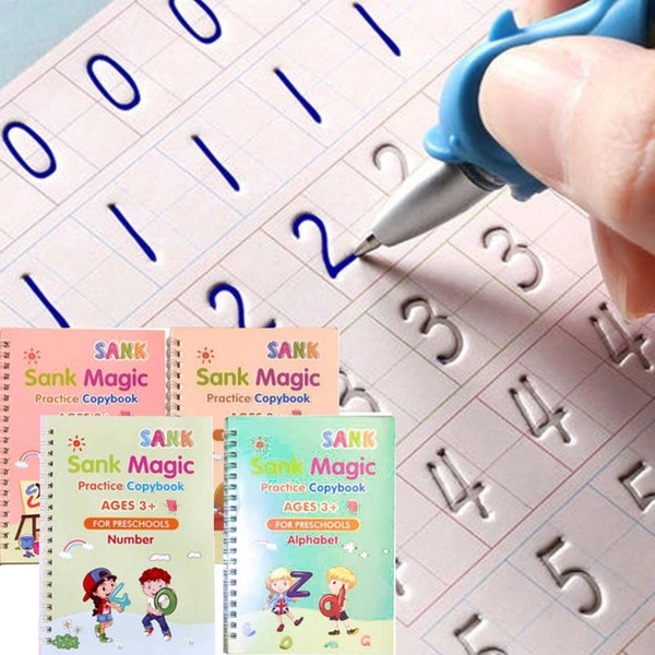 Jouets Montessori réutilisables anglais français cahiers stylo autocollant d'écriture pour enfants cahier magique pour la calligraphie