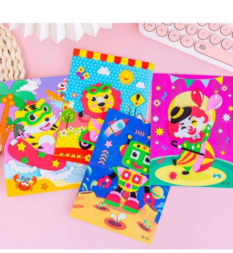 3D EVA Foam Stickers Puzzle Game DIY Cartoon Animal Learning Education ...
