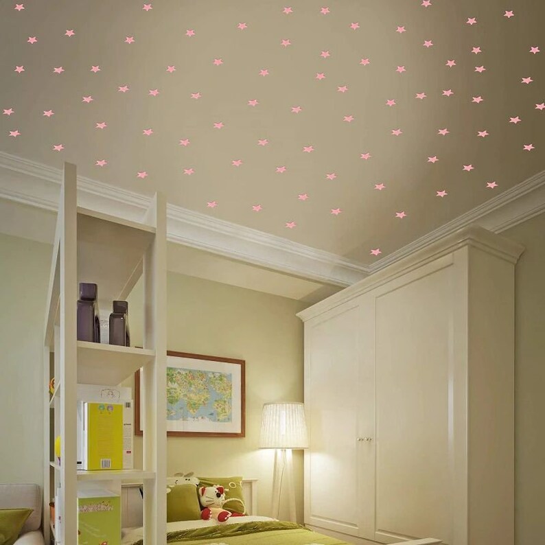 Pegatinas luminosas de estrellas 3D que brillan en la oscuridad para pared para niños, habitaciones de bebés, techo de dormitorio, decoración del hogar, pegatinas de estrellas fluorescentes imagen 6