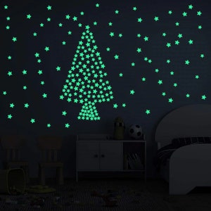 Pegatinas luminosas de estrellas 3D que brillan en la oscuridad para pared para niños, habitaciones de bebés, techo de dormitorio, decoración del hogar, pegatinas de estrellas fluorescentes imagen 5