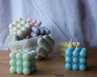 Bubble Bath: A Handmade Soy Wax Fun Bubble Candle in Custom Colors and Scents
