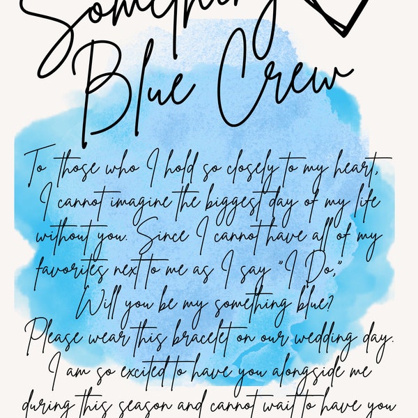 Something Blue Crew, Blue Crew Poem (bracelet)