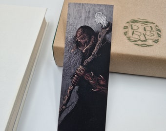 Horror Creature Bookmark, Axe Illustration, Fantasy Gift