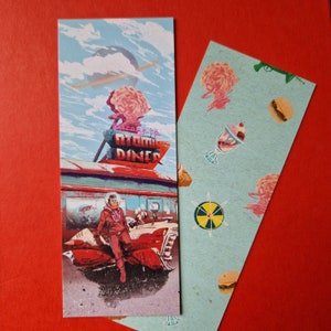 Retro Futurism Bookmark, Sci-Fi Atom Punk 2-sided Illustrated Bookmarks, Premium Quailty Bookish Gift image 7