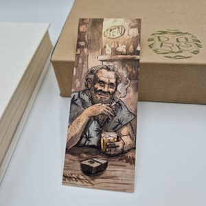 Marcador Bukowski, Charles Bukowski Merch, Marcadores Henry Chinaski, Ilustrado, 2 caras, Regalo Beatnik Bookish de primera calidad