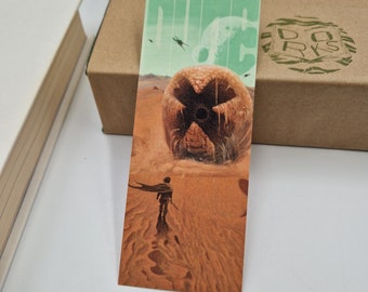 Dune Bookmark, Fantasy Merch, Frank Herbert bookmarks, Illustrated, 2-sided, Premium Quality Bookish Gift