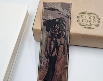 Noir Detective Bookmark, Illustrated Bookish Gift