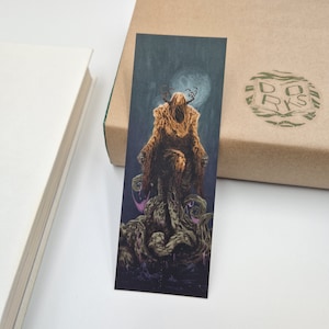 Marcapáginas de Lovecraft, marcapáginas de terror, "El rey de amarillo", regalo literario de primera calidad con ilustraciones por ambos lados