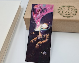 Illustrated Bookmark, Sci-fi Bookmarks, "I Read Sci-Fi" 2-sided Illustrated premium quality