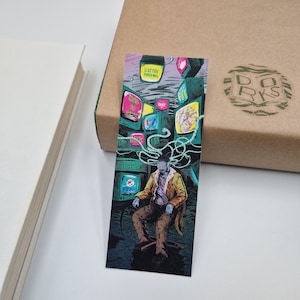 Electric Dreams Bookmark, Sci-fi Bookmarks, Retro Illustrated Cyberpunk Design