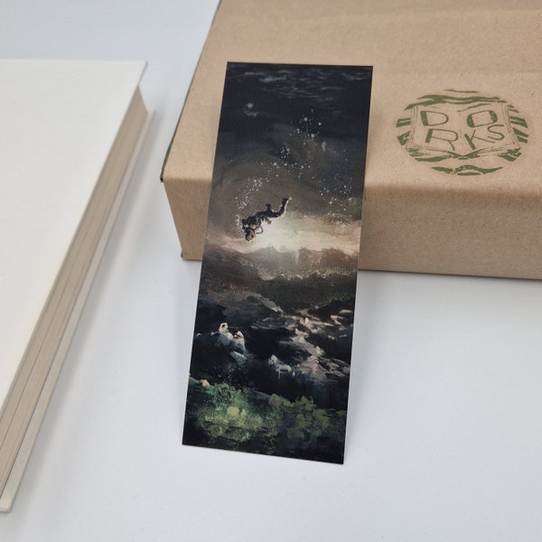 Surrealist Bookmark, Ethereal Bookmarks, "Lost in the Sea" 2-sided Illustrated, Premium Quality Bookish Gift