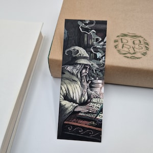 Fantasy Bookmarks, Wizard Bookmark, Illustrated 2-sided RPG Tabletop Inspired, Premium Quality