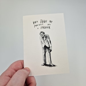 Literaire woordspeling onbeleefde wenskaart, Dad Joke Awkward Illustrated Premium Quality Bookish Gift