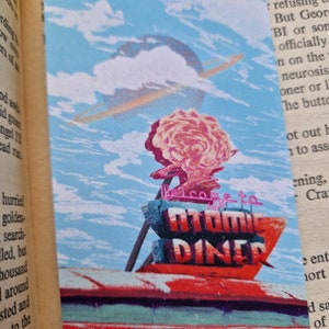 Retro Futurism Bookmark, Sci-Fi Atom Punk 2-sided Illustrated Bookmarks, Premium Quailty Bookish Gift image 4