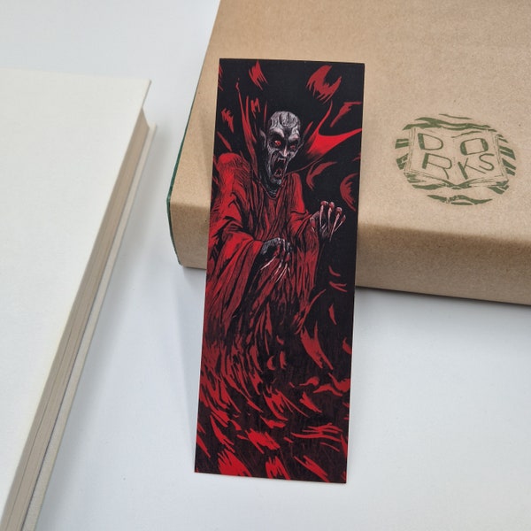 Dracula Bookmark, Vampire Bookmarks, 2-sided Illustrated Premium Quality Gothic Bookish Gift