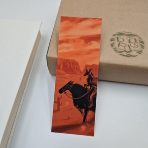 Cowboy Western Illustrated Bookmark, &quot;Dusty Old West&quot;, 2-sided Design, Premium Bookmarks