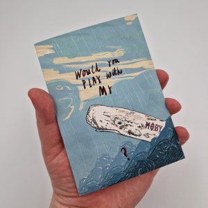 Biglietto d'auguri da libro, Moby-Dick Rude Pun Dad Joke Awkward Illustrated Libro di qualità Premium Regalo