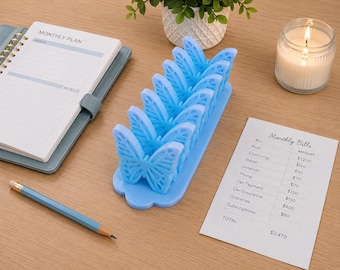 Plateau de rangement papillon pour billets, organiseur de budget à 6 compartiments, trieur d'argent pour enveloppes, cadeau financier imprimé en 3D