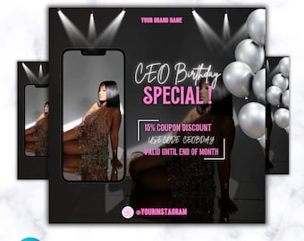 CEO Birthday Special Flyer, CEO Birthday Flyer Template, CEO Birthday Sale Flyer, Entrepreneur Flyer, Discount Flyer, Promotion Flyer