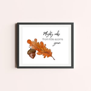 Mighty Oaks Digital Art Print | Fall Decor | Baby Shower Gift | Graduation Gift | Instant Download | Digital Art | Digital Download