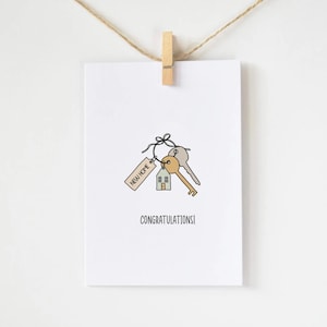 Tarjeta de felicitación para casa nueva imprimible / Tarjetas digitales de inauguración de la casa / Nuevos propietarios / Tarjeta de mudanza / Regalo de cierre / Tarjeta para la primera casa hecha a mano.