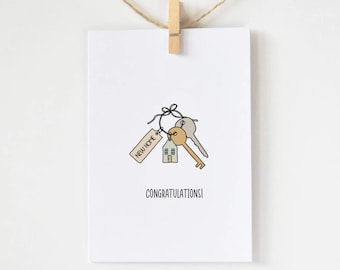 Printable New Home Greeting Card | Housewarming Digital Cards | New Homeowners | Moving Card | Closing Gift | First Home Card Handmade.