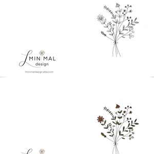 Printable Floral Greeting Card | Minimalist Botanical Line Art Card ...