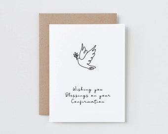 Confirmation card, printable cards, simple religious card, Lutheran card, dove, spiritual card, faith card, downloadable cards.