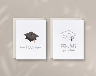 Printable Graduation greeting cards, congrats you made it card, card for graduate, digital download, high school college grad card, simple