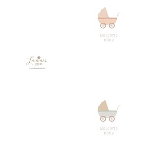 Boho welkomstbabykaart afdrukbaar | Genderneutrale babyshowerkaart | Digitale download nieuwe babykaart | Minimalistische babywenskaart afbeelding 4