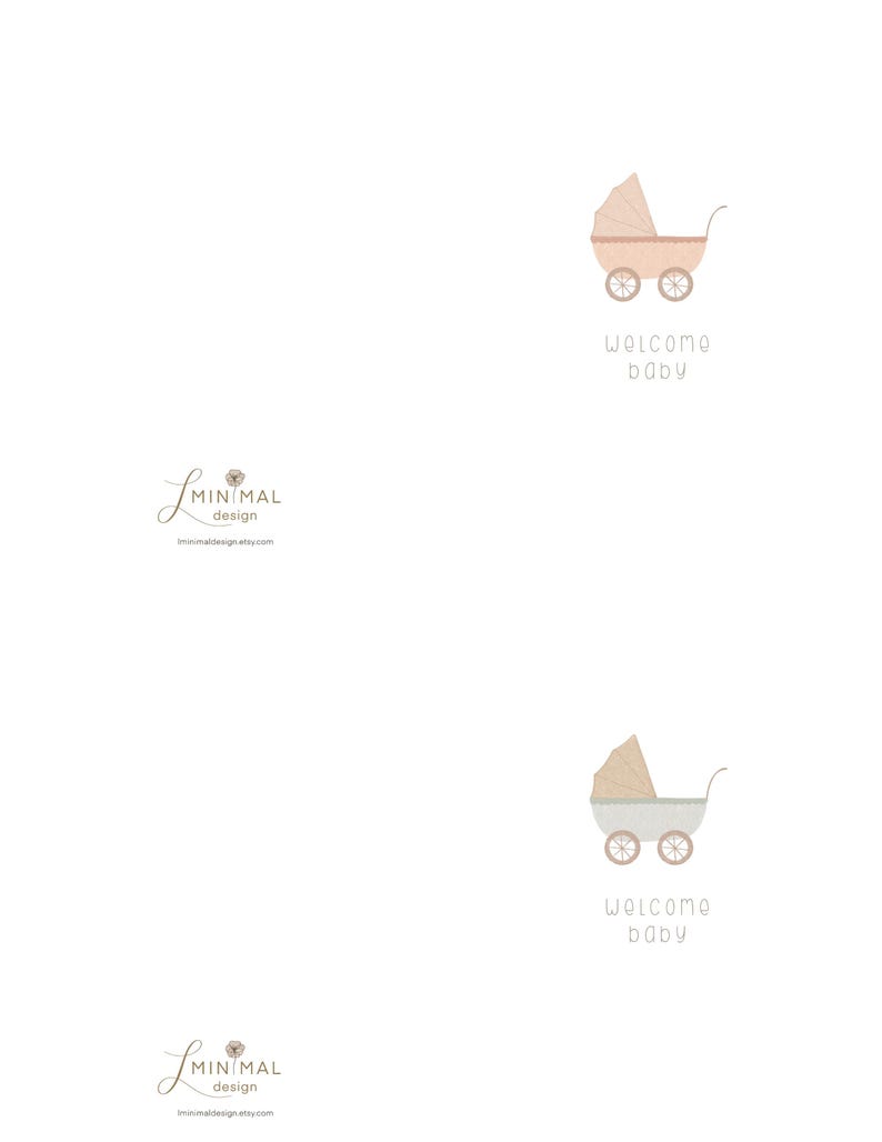 Boho welkomstbabykaart afdrukbaar | Genderneutrale babyshowerkaart | Digitale download nieuwe babykaart | Minimalistische babywenskaart afbeelding 4