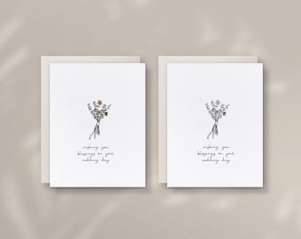Floral Wedding Card Printable | Botanical Wedding Day Blessings (Digital Download)