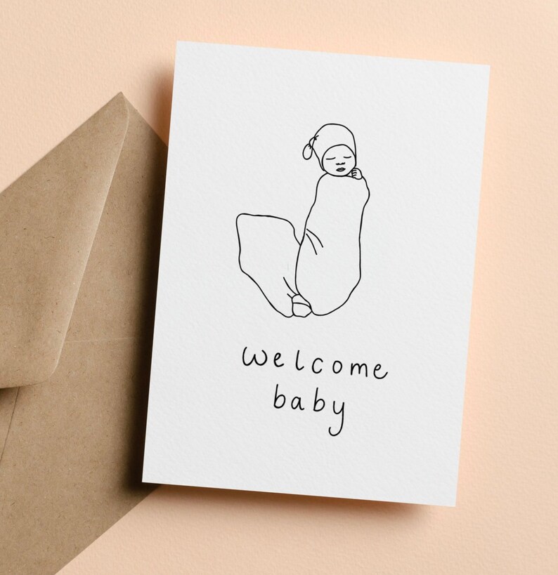 Printable Baby Card Baby Shower Card Print at Home Etsy