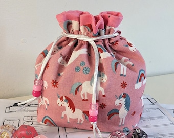 Pink Unicorns Dice Bag