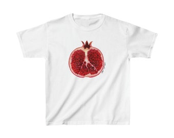 pomegranate graphic baby tee - fruit design fitted shirt