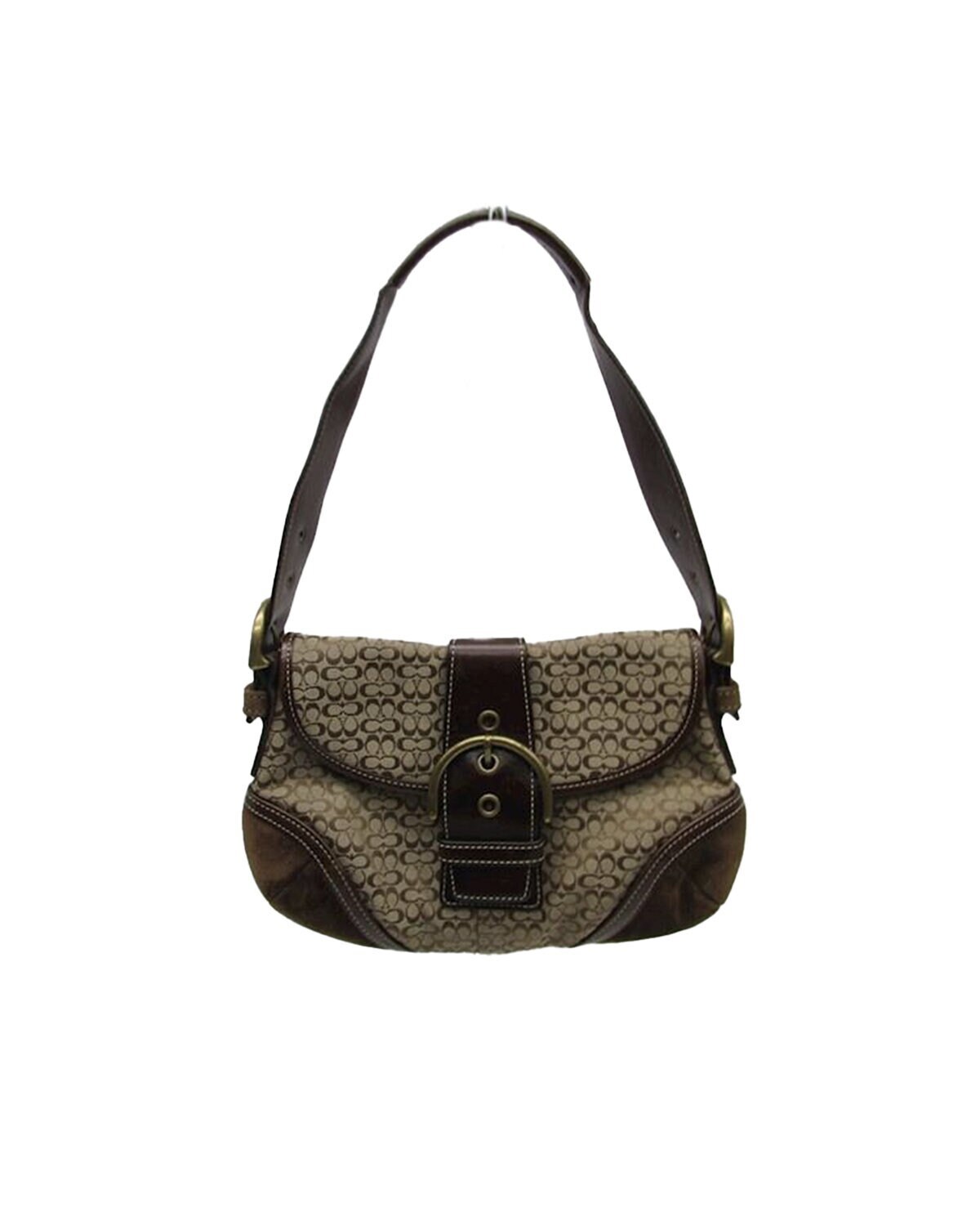 バッグ Coach Soho Flap Shoulder Bag Suede Brown COACH Soho Suede Flap Belt Buckle Shoulder Bag, Honey Color