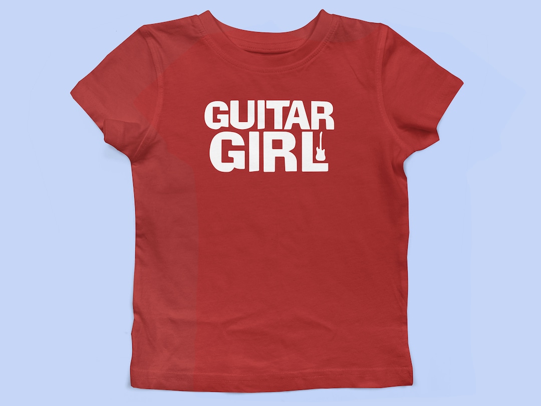 Guitar Girl Baby Tee Women's Graphic Shirt Rockstar Etsy