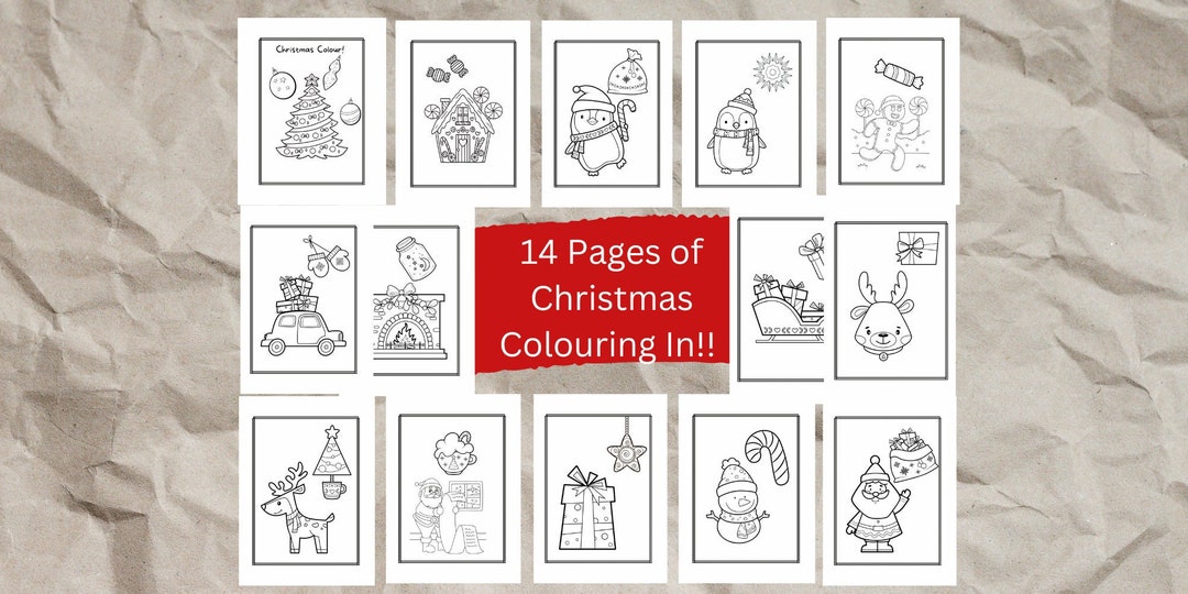 Easy Christmas Colouring Pages! 14 Printable Holiday Pictures! - Etsy