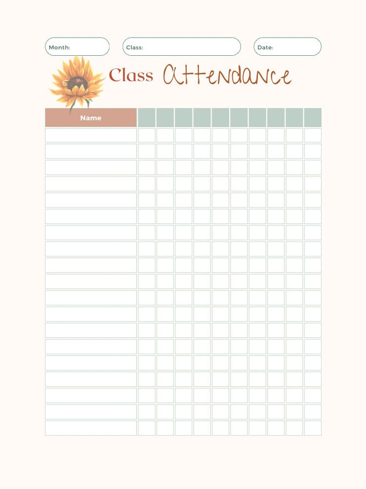 TEACHER PLANNER! Printable Sunflower Themed Simple to Use Teacher ...