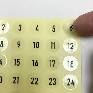 15 Sheets Round Sticky 1-102 Numbers Stickers Small Garment