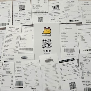 10 Random Receipt Sticker Pack! Waterproof Reusable VIYNL Stickers! Laptop Craft Journal Scrapbook Planner Sticker!