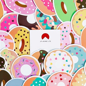 10 gâteries sucrées donuts autocollants en vinyle autocollant bouteille d'eau autocollant pour ordinateur portable cadeau gourmand