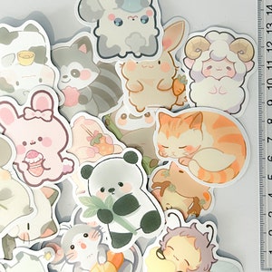 Niedliche Tiere Cartoon Sticker - Set mit 10 Designs - Bezaubernder Spaß für Jedermann!