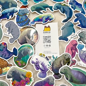 Cute Manatees Stickers Set