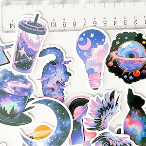 Stickers Galaxy Nebula - laptop, helm, telefoon, Ins Style, ruimtelucht, waterfles, motorstickers